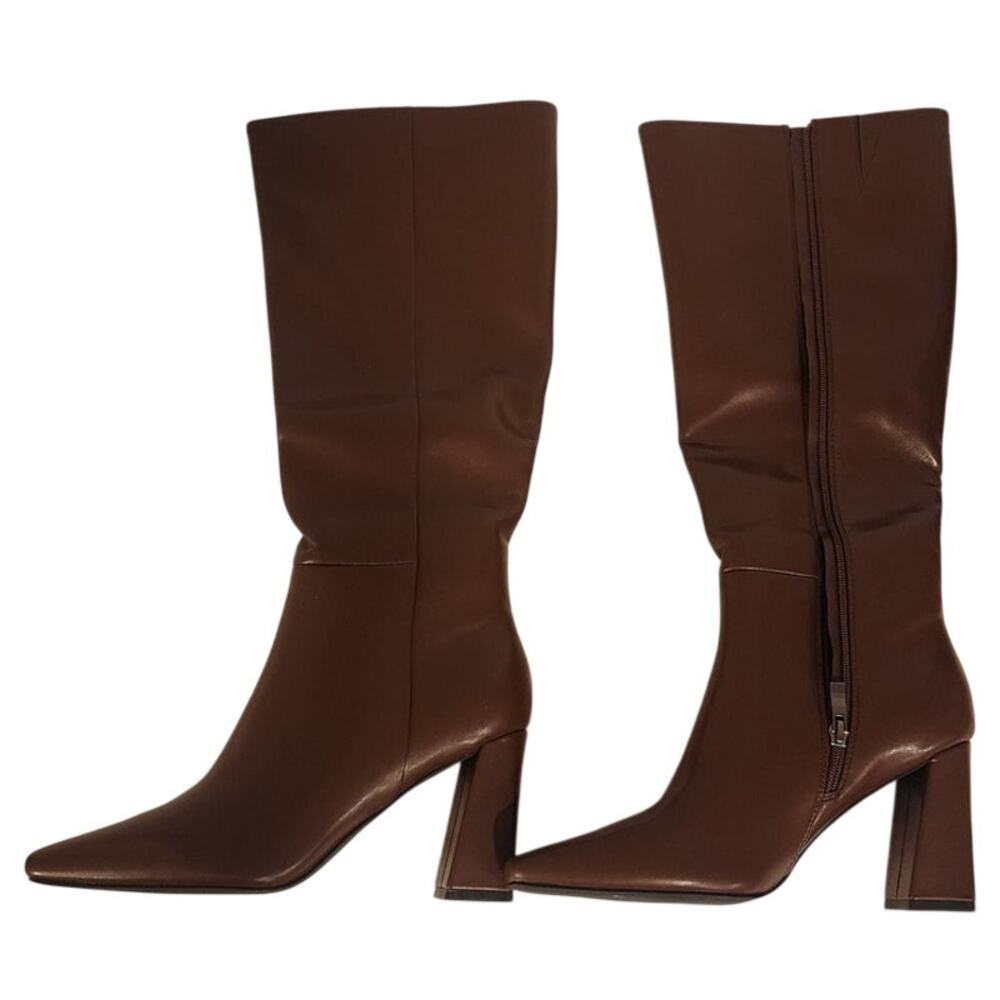 Meolee Chunky Heel Knee High Boots Brown Size 9 – New (No Box)